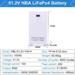 LiFePO4 48V/100Ah Акумулятор настінний Daxtromn 5.12 kW*h з BMS літій-залізо-фосфатний для ДБЖ - Зображення 4