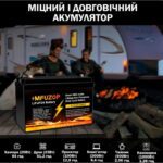 LiFePO4 12V 100Ah Акумулятор Mfuzop 1280Wh, 100A, BMS для ДБЖ з складними ручками - Зображення 6